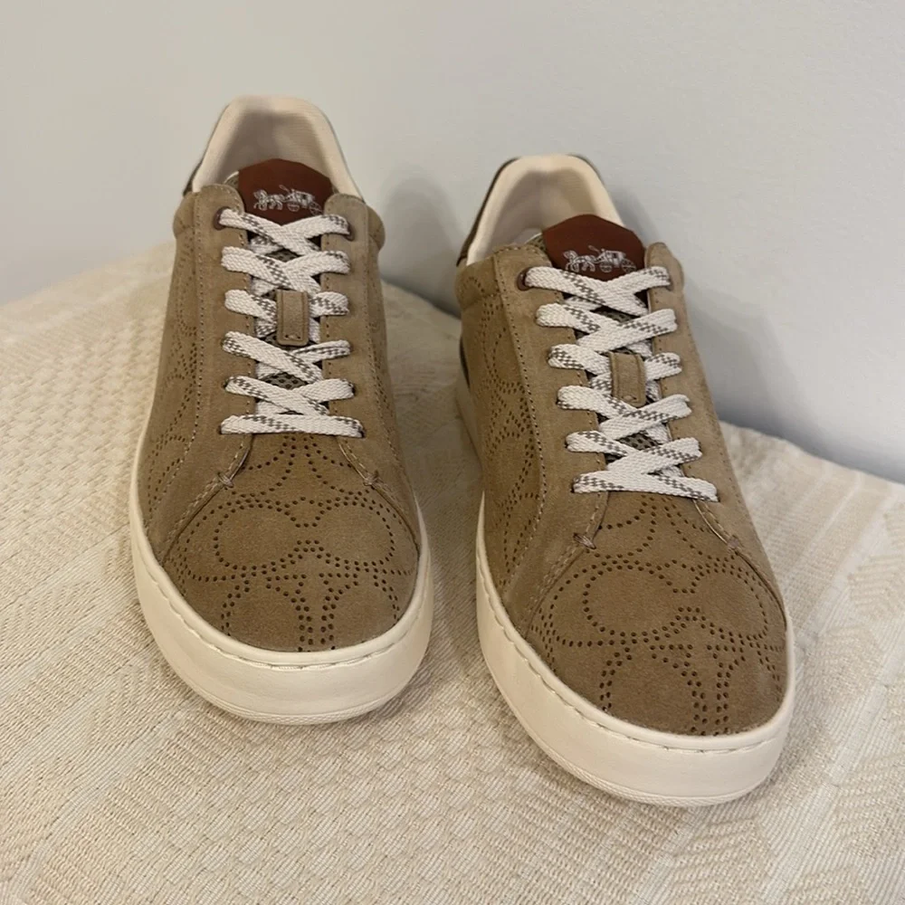 Coach Clip Perforated Low Top Signature Men’s Sneaker - Oat - Picture 2 of 7